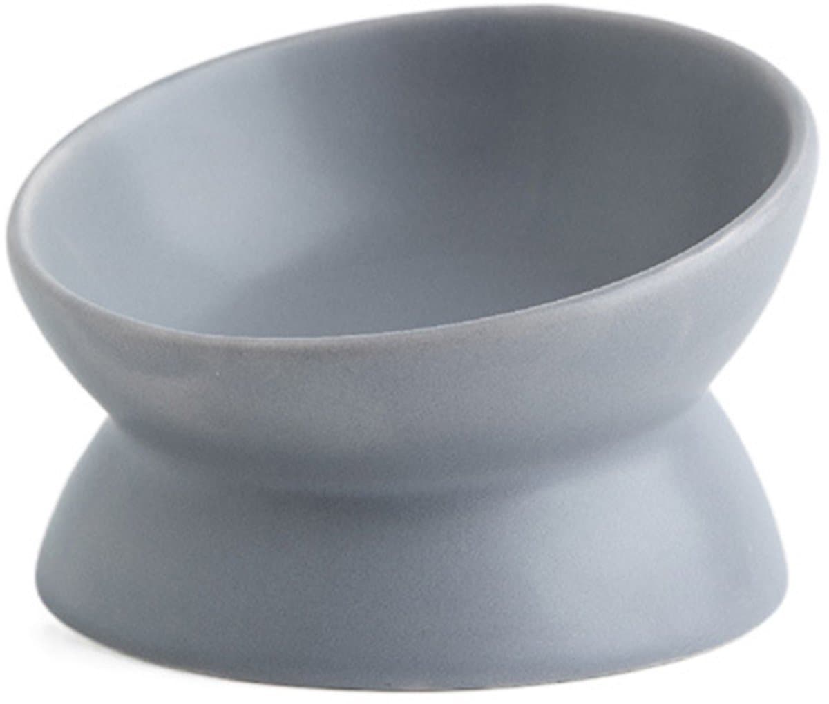 Voerbak Kat - Ergonomische Voerbak Kat - Flauw en Breed Design voor Comfortabel Eten - 1 Stuks - Voor Oudere Katten grijs
