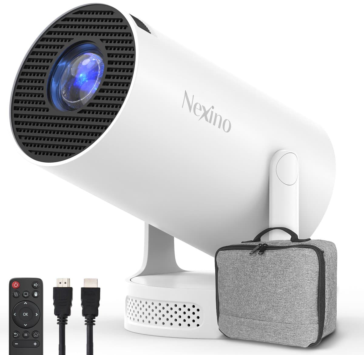 Nexino® Smart Mini Beamer PRO HiFi - Projector - 4K Support - Android 14.0 - Home Cinema - Wifi & Bluetooth - Geschikt voor IOS en Android - Incl. Opbergtas