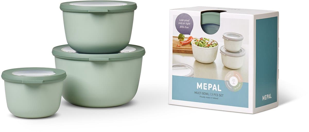 Mepal - Multikom Cirqula vershouddoos set - 500 + 1000 + 2000 ml - Rond - Nordic sage