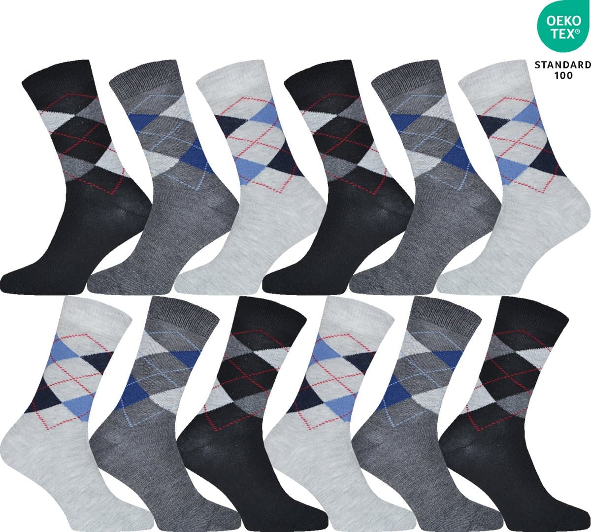 12 Pack - Gianvaglia Heren Sokken 12-pack katoen maat 39-42 SK-216