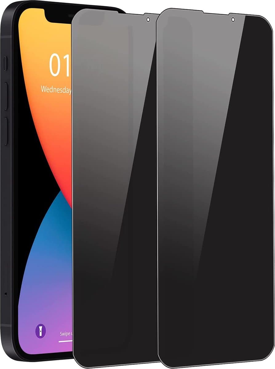 2x Screenprotector Geschikt voor: iPhone 13 Mini Screen Protector [2-Pack] Tempered Glas Screenprotector Privacy anti-spion