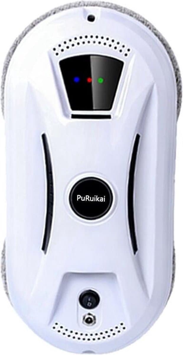 PuRuikai® Robot ramenwasser - Met afstandsbediening - Ramenwasser - Beveiligd tegen vallen - Robot ruitenreiniger - Detecteert de randen - Inclusief 8 afneembare microvezel sponsdoekjes - 5 meter kabel