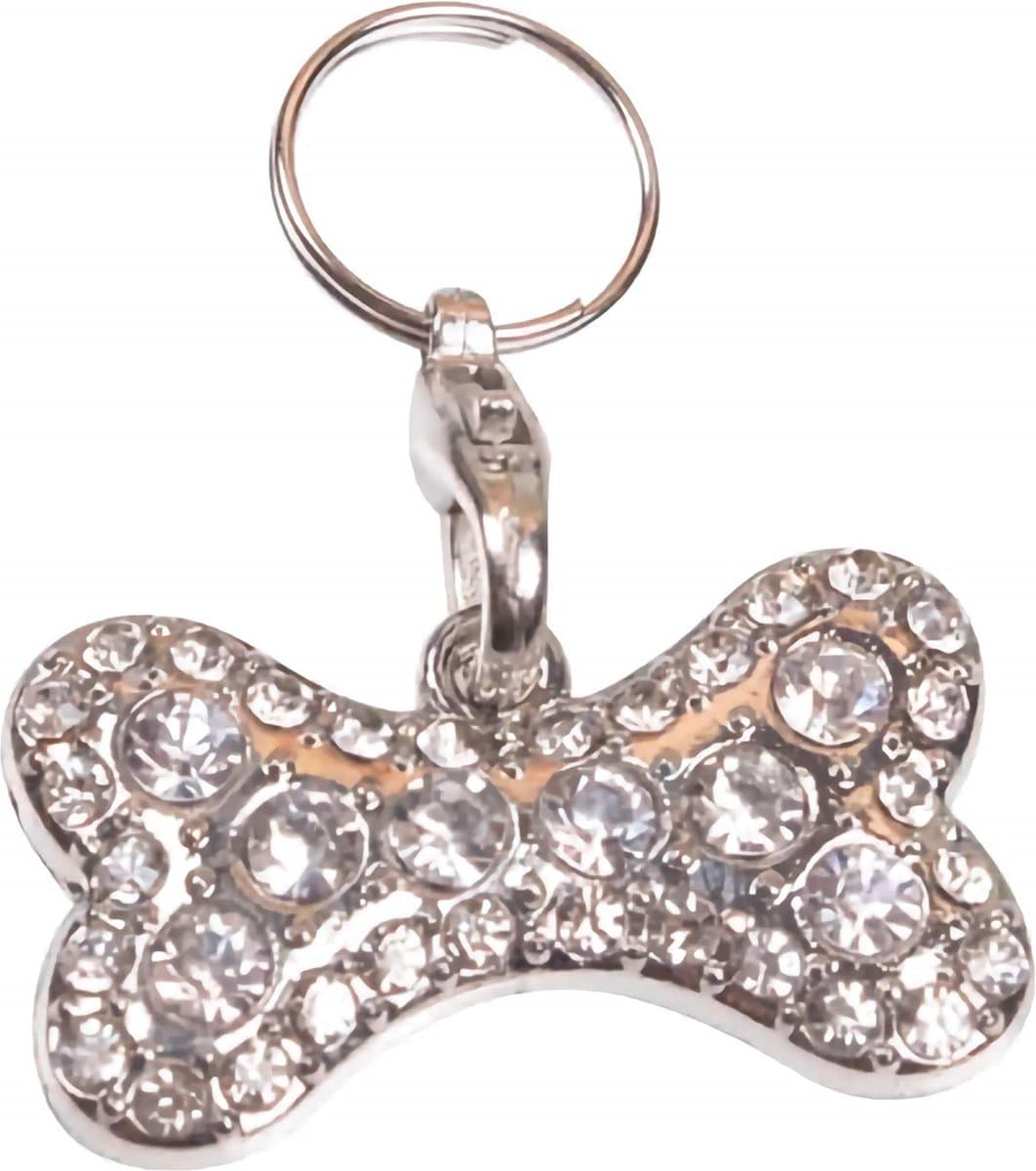 Nobleza Honden halsbandhanger - Bedeltje voor halsband met briljantjes - Strik