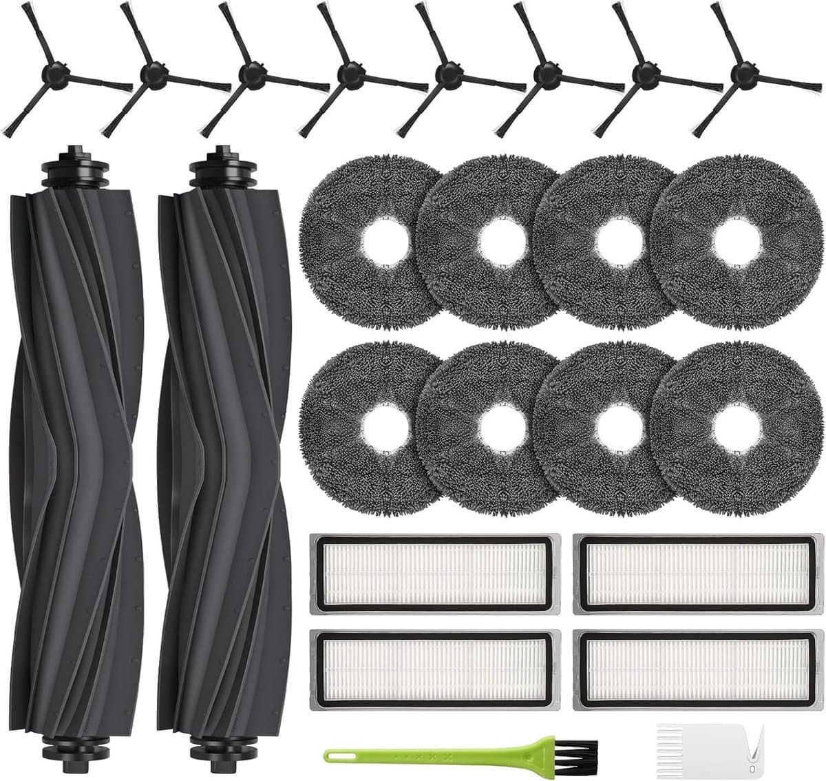 Accessoires voor Dreame L10s Ultra/L10 Prime/Xiaomi X20 Plus, reserveonderdelen voor Xiaomi X10 Plus/L10s Pro Gen 2/X20+/L10s Plus, accessoireset, 2x hoofdborstel, 8 zijborstels, 4 filters, 8