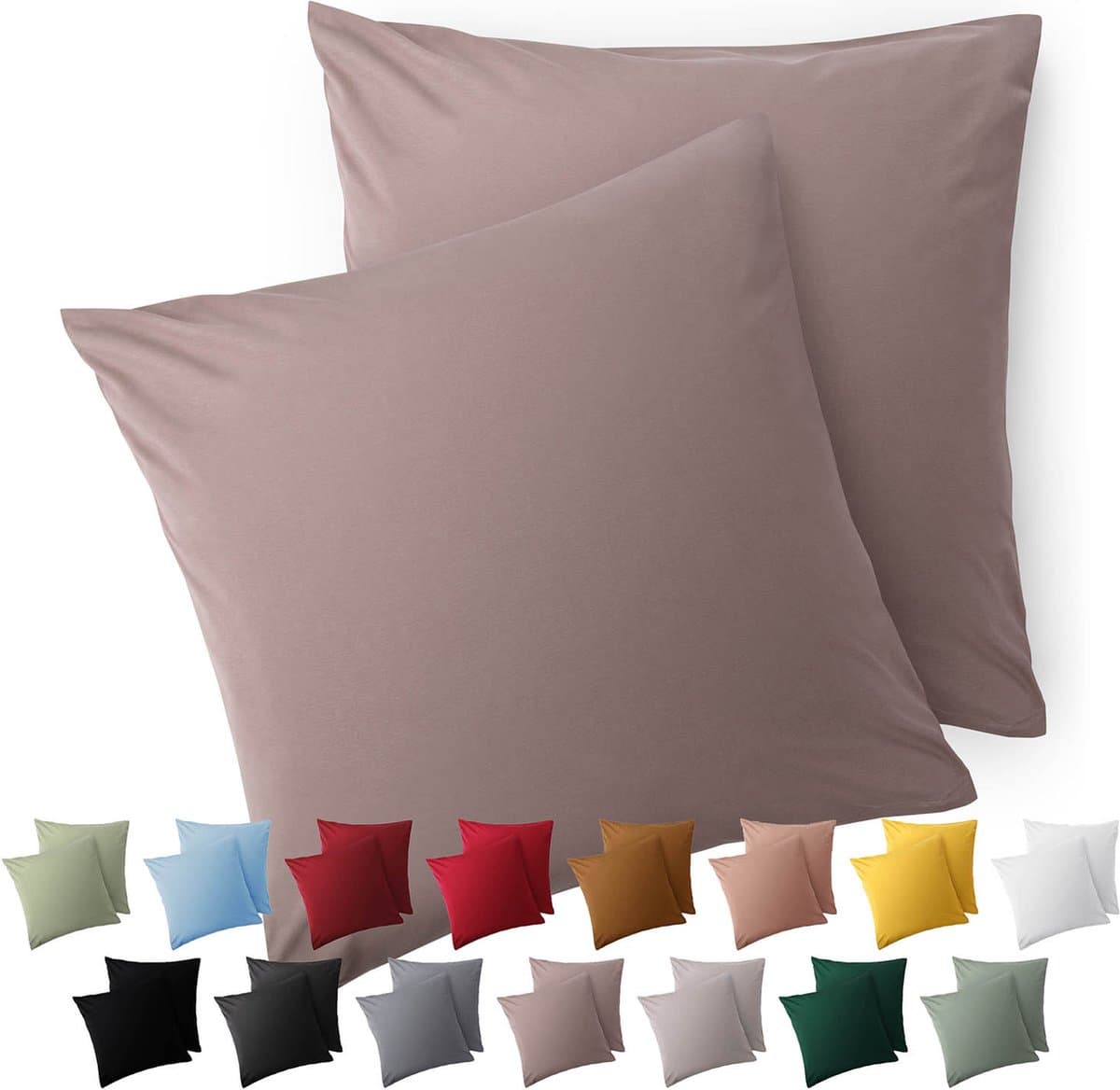 Blumtal Kussensloop Microvezel Kussenhoes 40 x 40 cm - Taupe - Met Rits - Set van 2