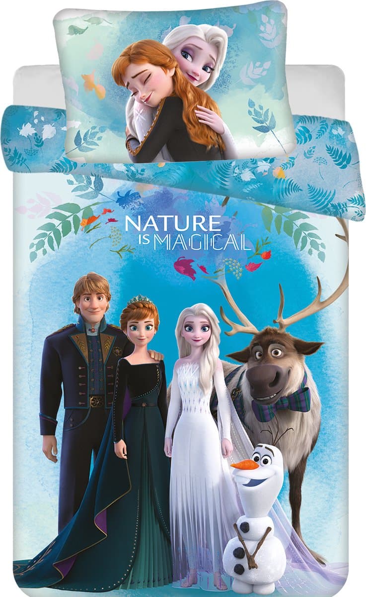 Disney Frozen BABY Dekbedovertrek, Nature is Magical - 135 x 100 cm - Katoen