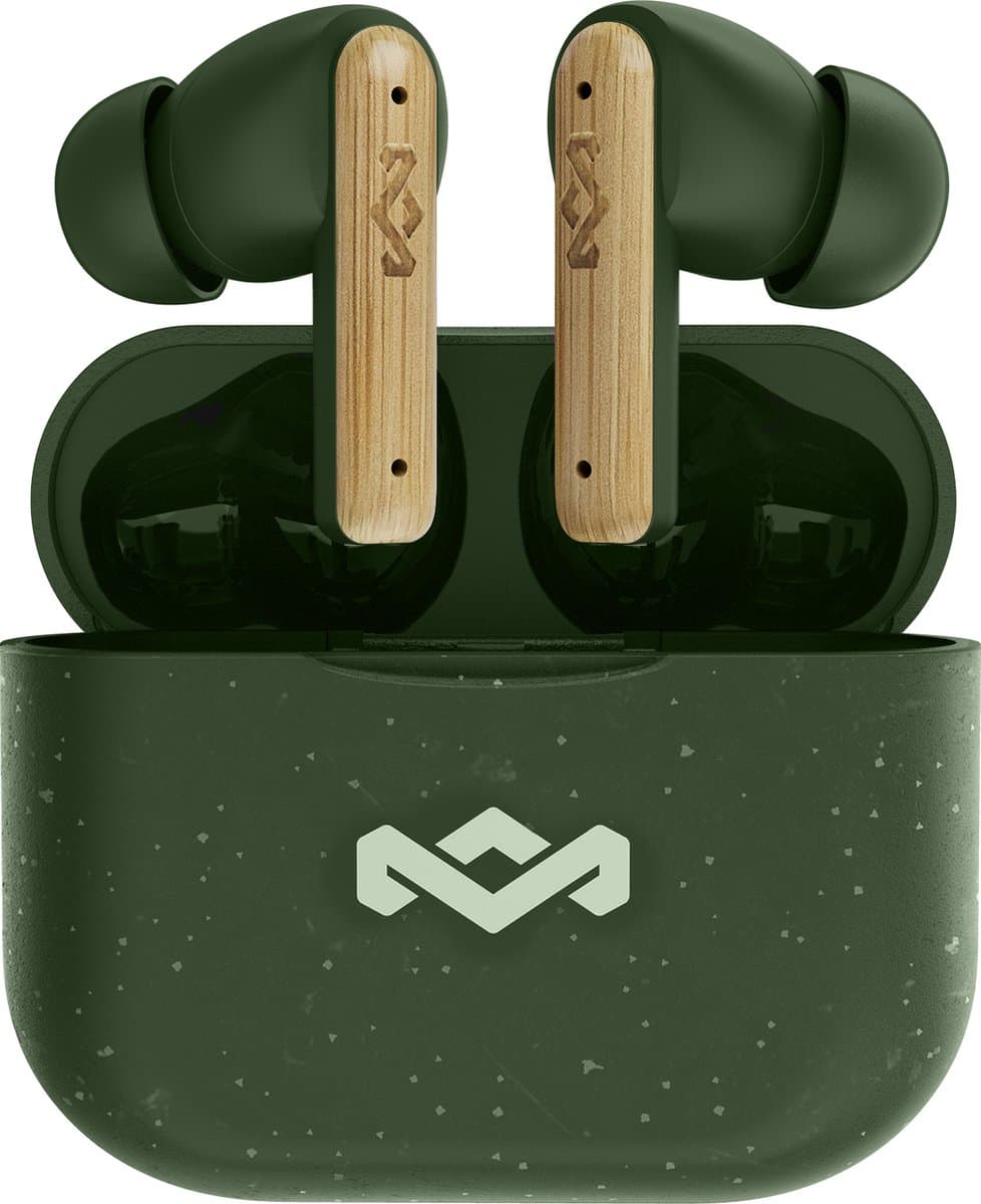 House of Marley Little Bird Oortjes Draadloos - 24 uur Speeltijd - Draadloze Oordopjes - Bluetooth - Eco Friendly Design - Quickcharge - Touchbediening - Groen