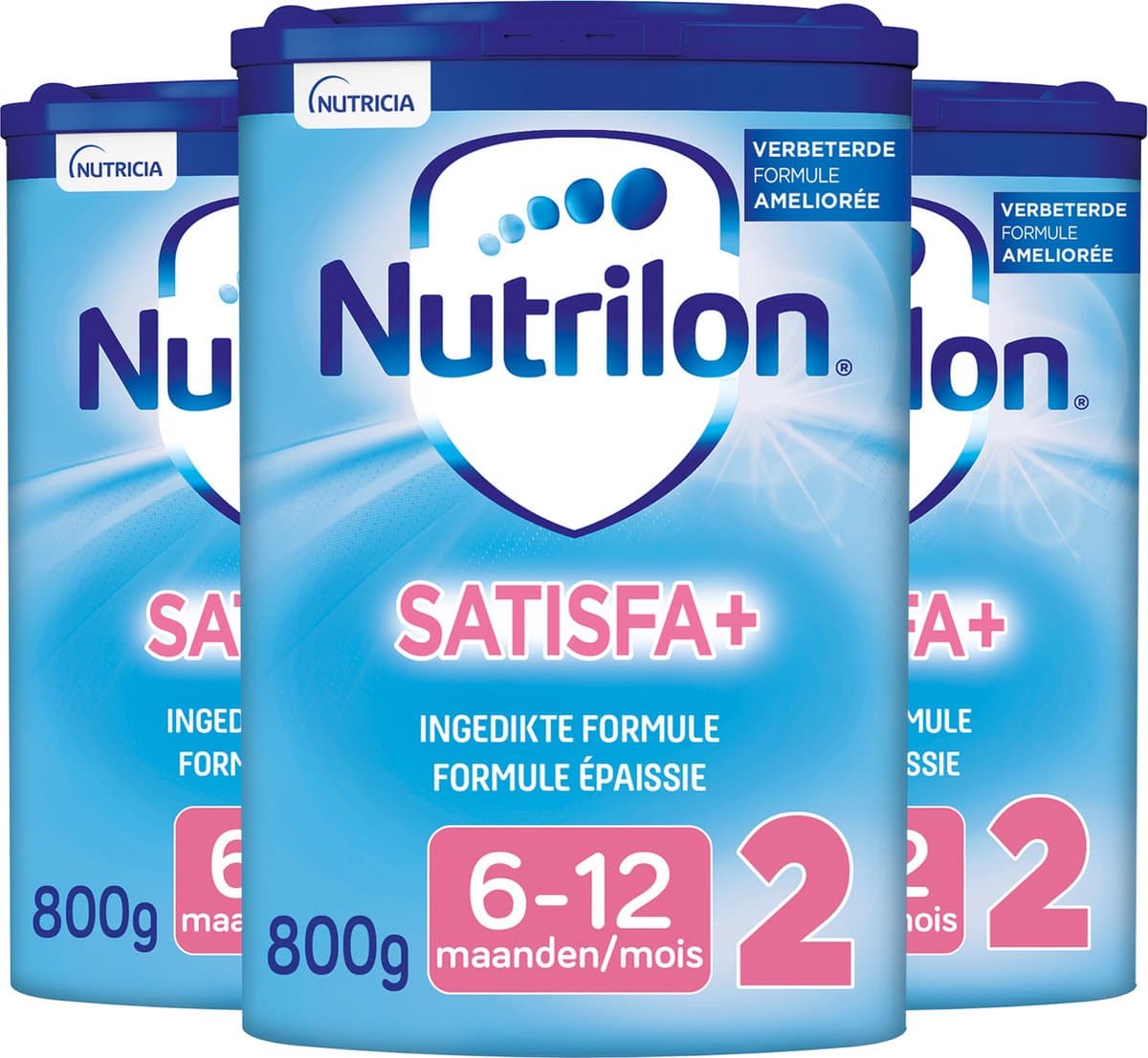 Nutrilon 2 Satisfa+ - Baby melkpoeder vanaf 6 maanden - Voor extra verzadiging - 3 stuks