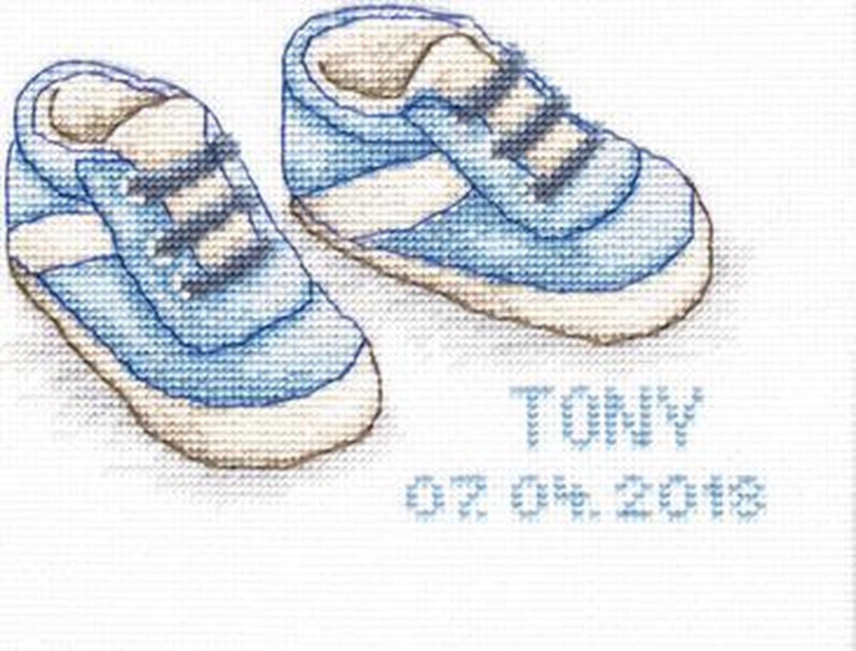 Borduurpakket Baby Schoentjes - Blauw - Jongen - Luca S