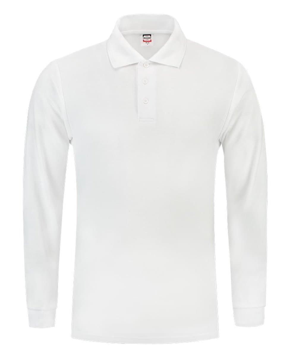 Tricorp Poloshirt lange mouw - Casual - 201009 - Wit - maat 3XL
