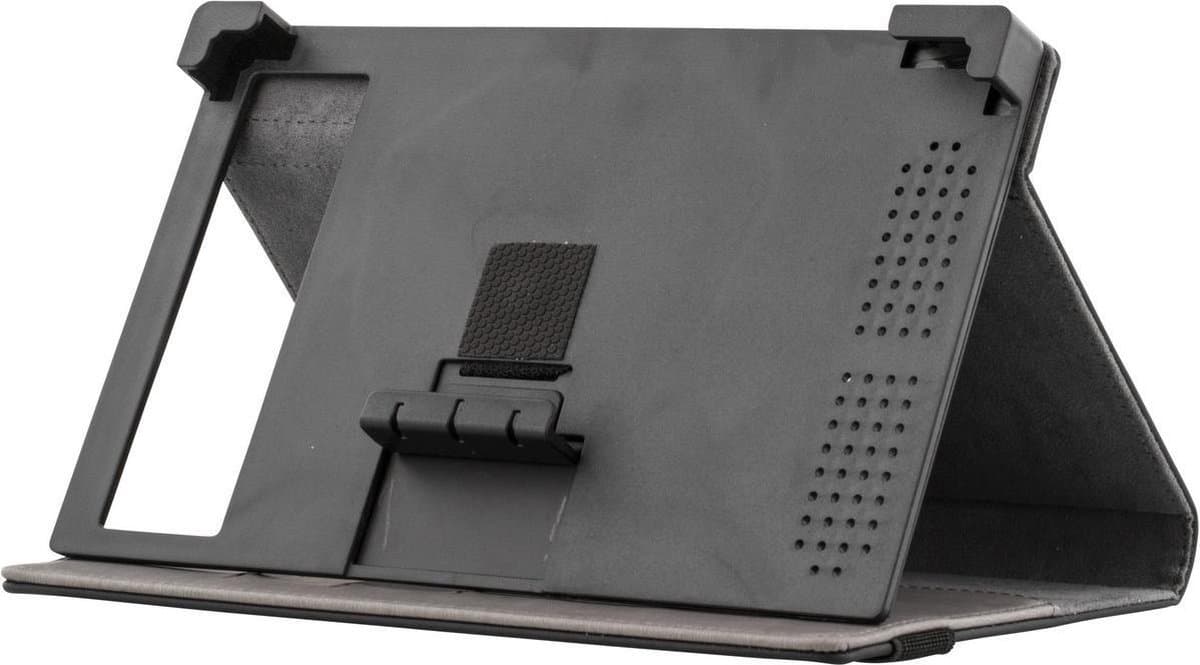 DELTACO TPF-1212 Universele tablet cover 7'', Pashouder, 360 ° Roteerbaar, Spring Lock, Zwart