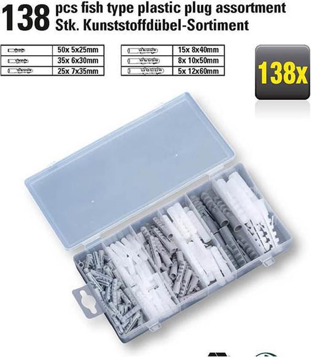 Kinzo Kunststof pluggen assortiment 138st