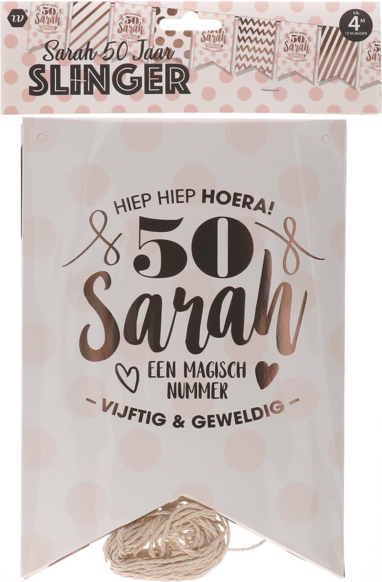 Vita Wonen Sarah Slinger - Slinger - circa 4 meter - 15 vlaggen - met touw