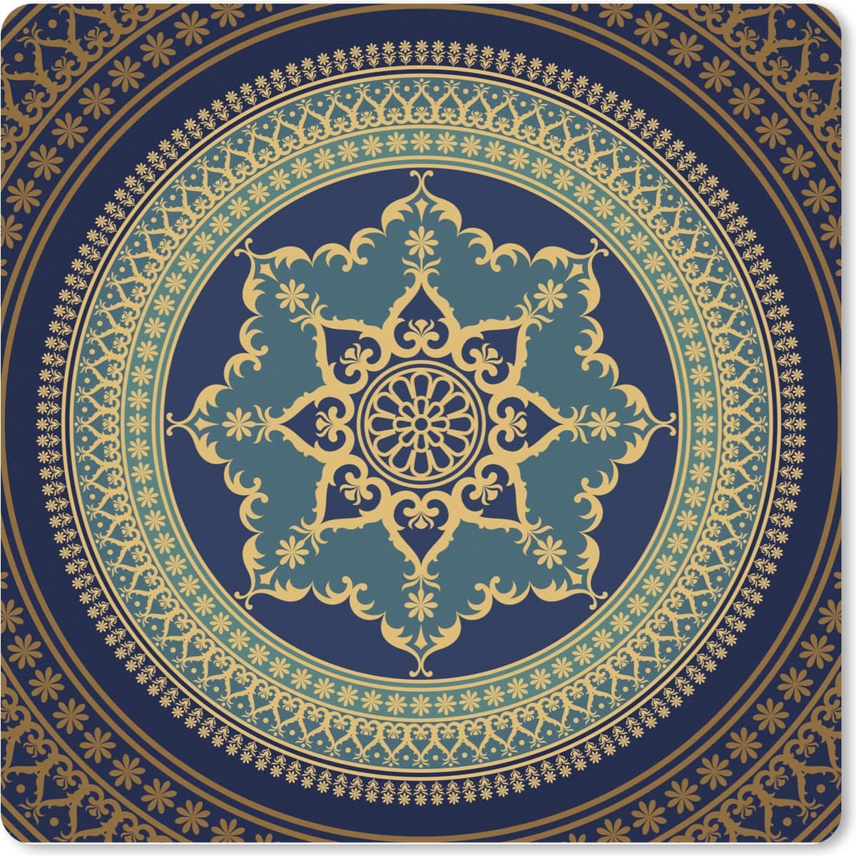 Muismat XXL 80x80 cm - Bureau onderlegger - Bureau mat Mandala ouderwets - Bureaumat - Gaming mousepad xl - Bureaulegger groot - Computer deskmat