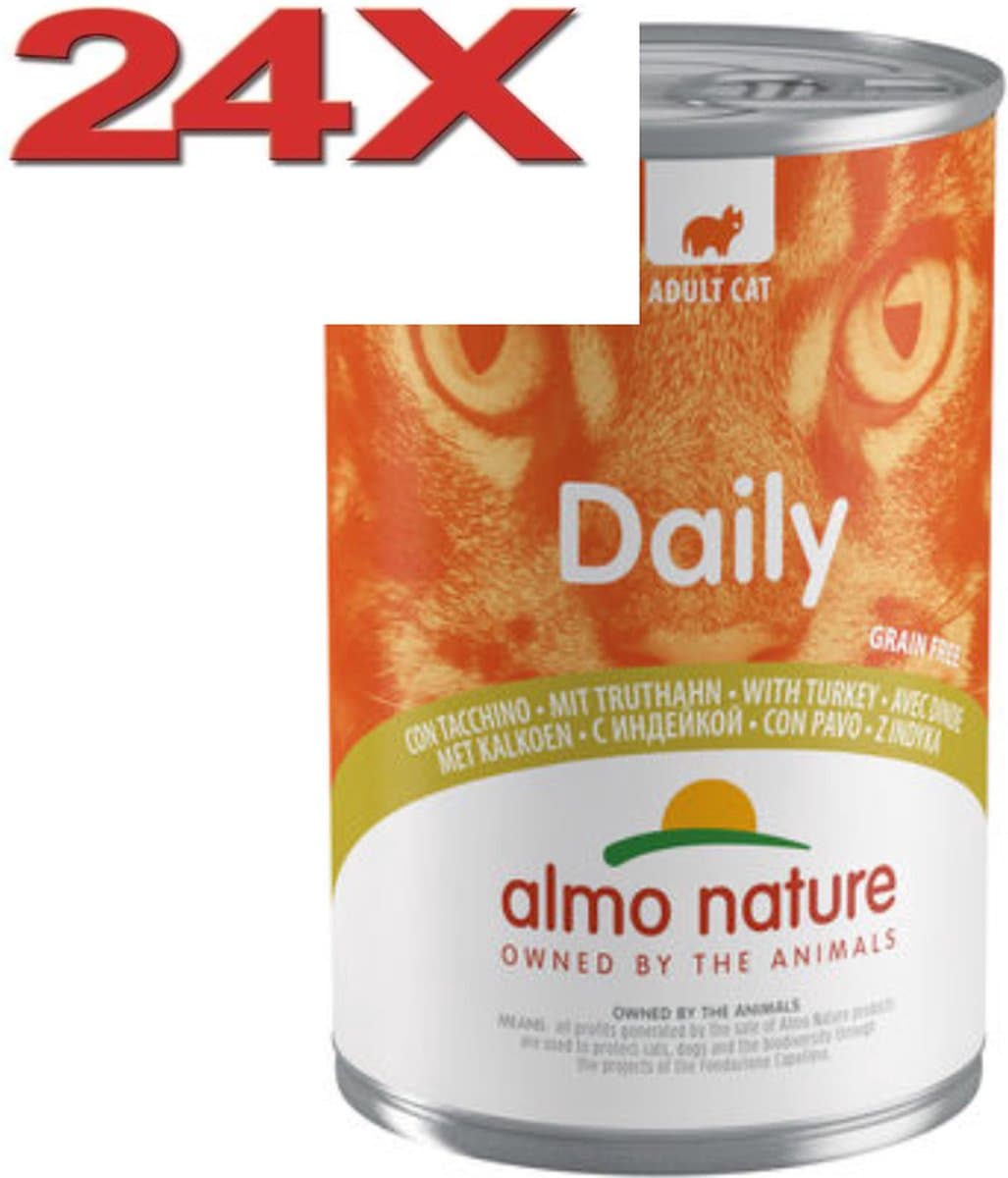 Almo Nature Dailymenu - Kattenvoer Blik - Kalkoen - 24x400gr