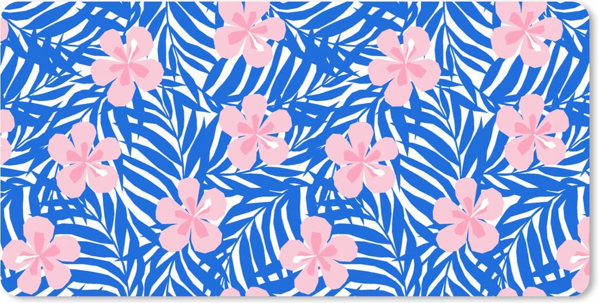 Muismat XXL 120x60 cm - Bureau onderlegger - Bureau mat Hawaii - Bloesem - Tropisch - Patronen - Bureaumat - Gaming mousepad xl - Bureaulegger groot - Computer deskmat