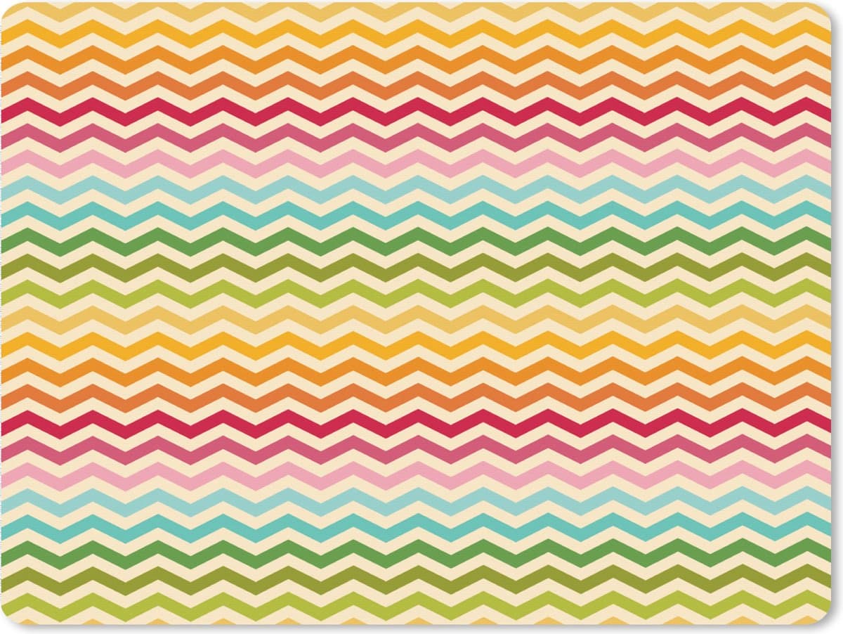 Muismat XXL 80x60 cm - Bureau onderlegger - Bureau mat Patroon - Regenboog - Retro - Bureaumat - Gaming mousepad xl - Bureaulegger groot - Computer deskmat