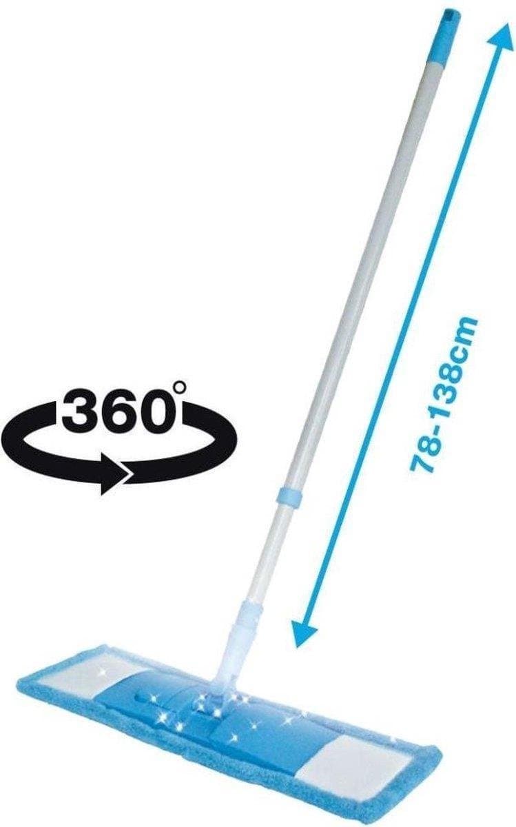Vloerwisser met steel - Aluminium Dweilstok - 78 tot 138 cm Verstelbaar - Vloer Mop - Badkamer en douche