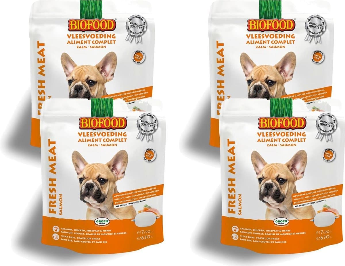 Bf Vleesvoeding Compleet - Hondenvoer - 4 x Zalm 7x90 g