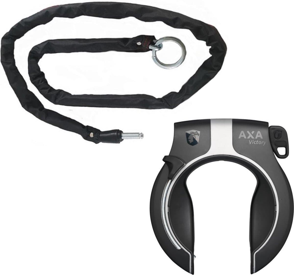 Axa Victory Ringslot ART2 Zwart + Insteekketting 100 cm 5,5 mm Zwart