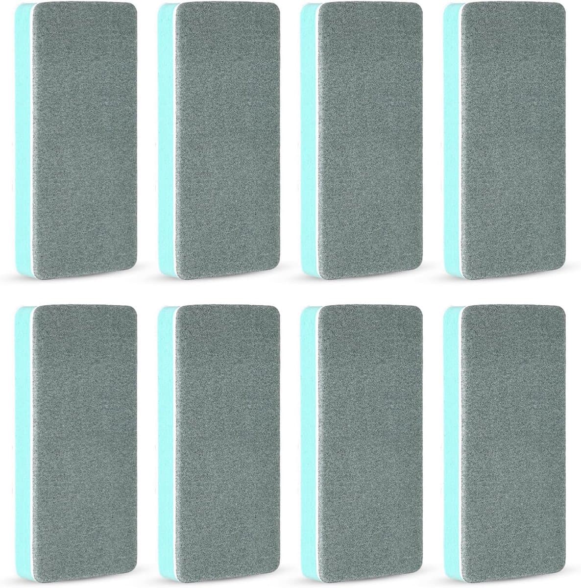 8st Dubbelzijdig Aquarium Reinigingsborstel, EVA Aquarium Spons Borstel Schrobber Reiniger Visbak Schoonmaak Gereedschap voor Vissenkom Glas & Huishoudelijke Keuken (Blauw en Wit)