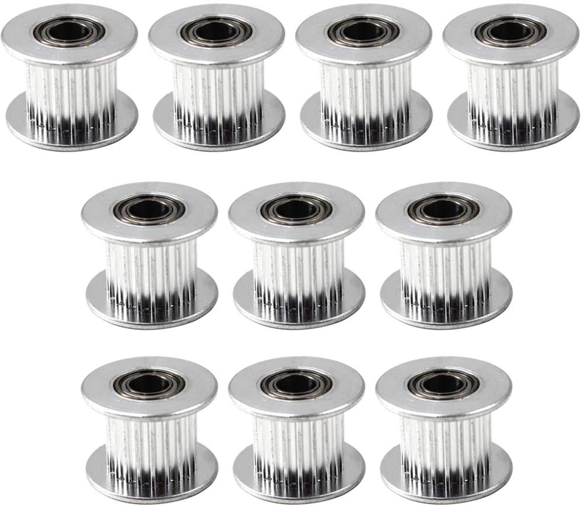 Idler Pulley Timing Belt Pulley 20 teeth 5mm Bore For 3D Printer CNC 10mm Width Belt Pack of 10 - ShopVlot