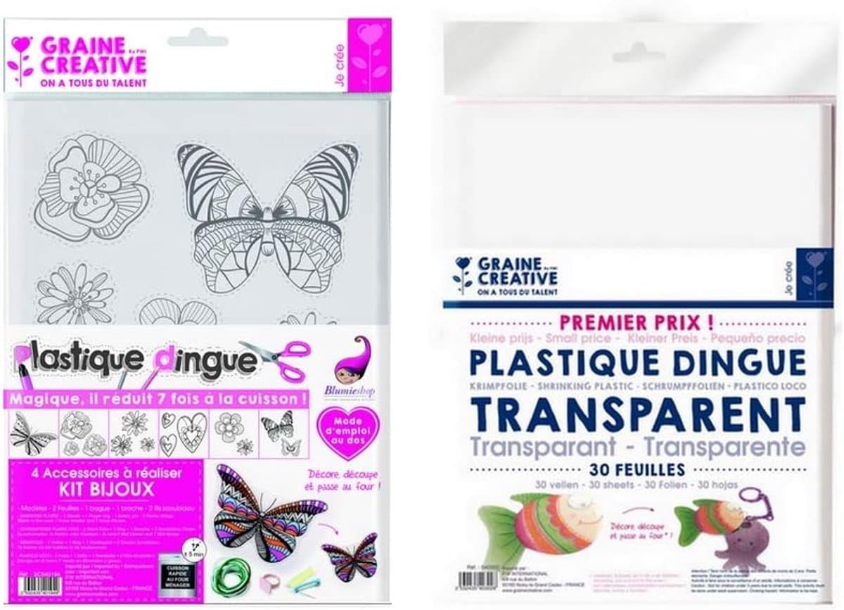 Plastic spray set, 1 set of 30 sheets made of plastic, transparent + 1 x Blumie jewellery set - ShopVlot