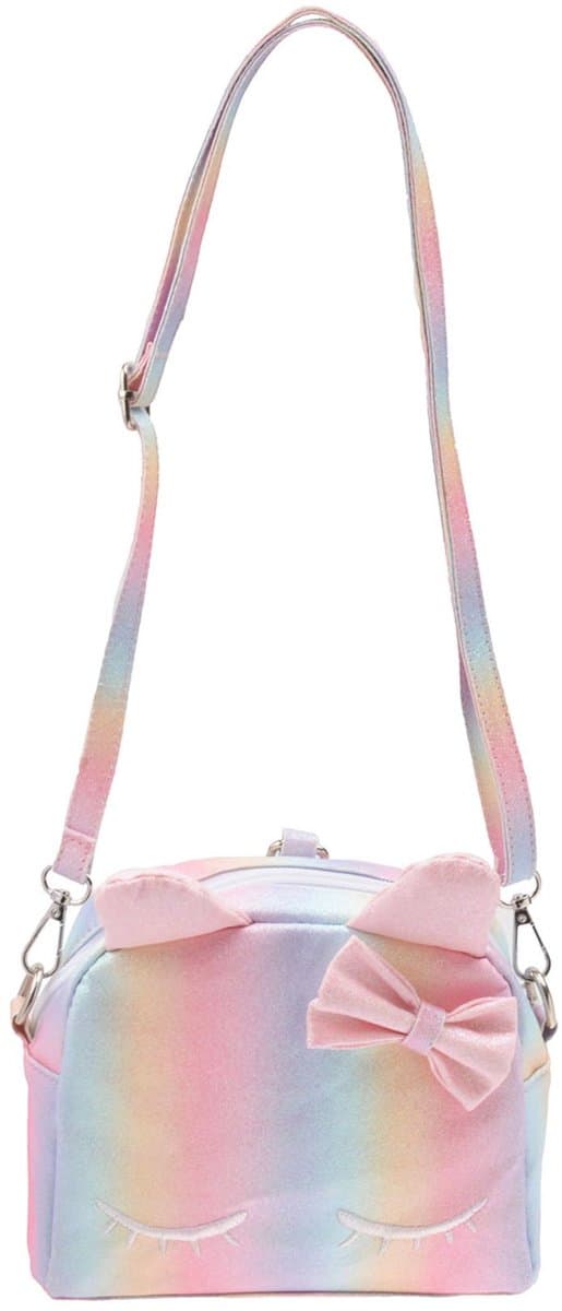 Unicorn schoudertas kind multikleur regenboog karton tas.