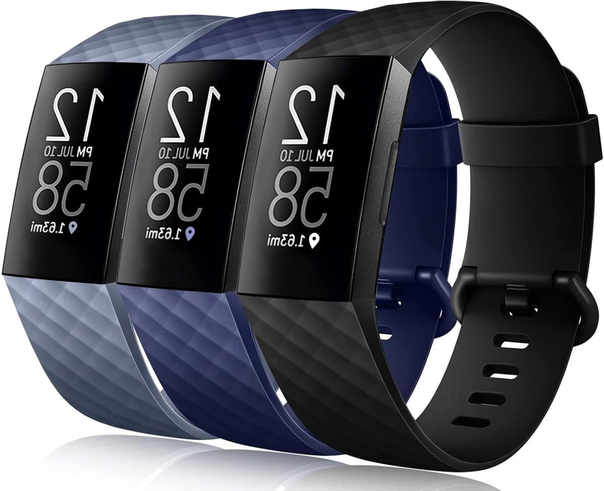 3-Pack Compatibele Sportarmband voor Fitbit Charge 3 en 4, Zacht Silicone Vervangband voor Dames en Heren, Verstelbare Polsband voor Actieve Levensstijl