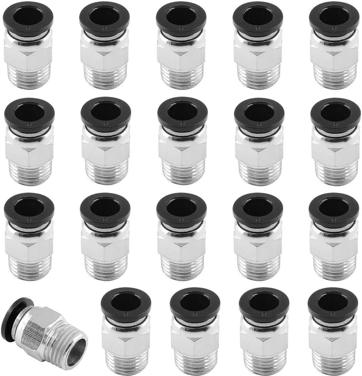 Pneumatische Jack Couplings voor Extruder - 20 Stuks, Recht, Hot End, Geschikt voor 3D Printers, Verbeterde Prestaties