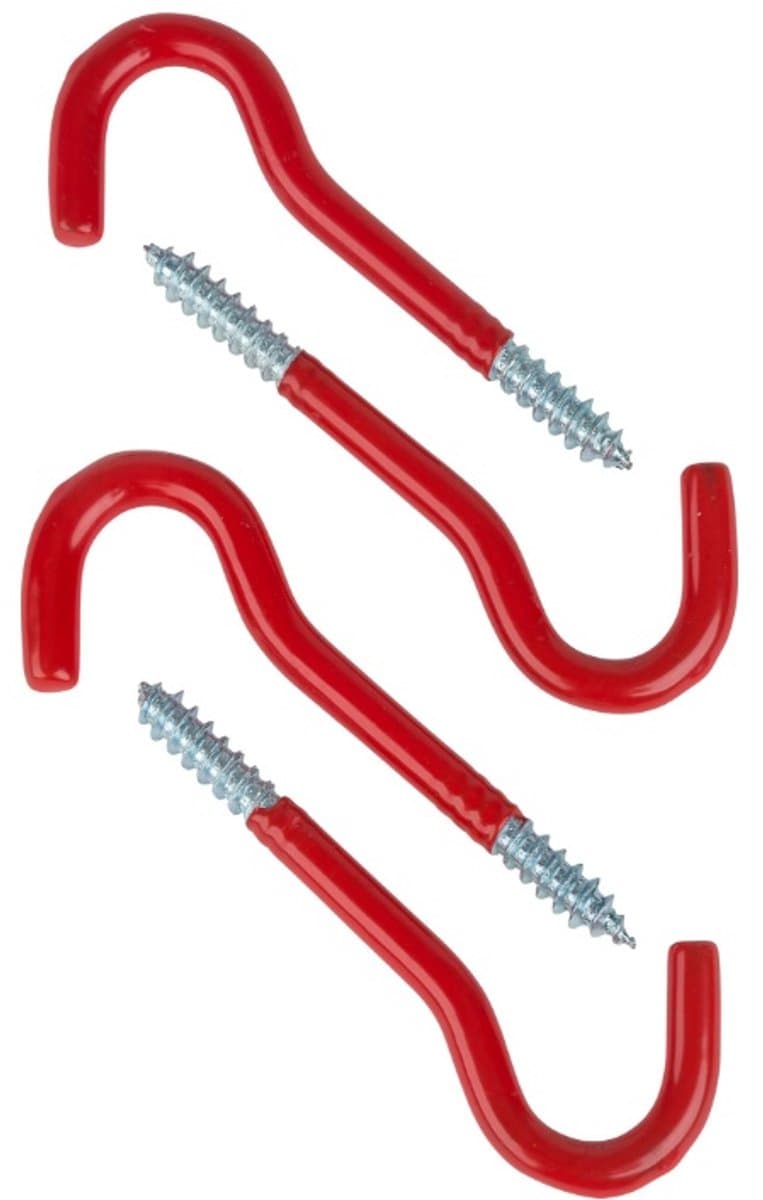 Han-Bar® 4 stuks Multifunctionele Schroefhaken – Metaal met Vinylcoating – 10 × 4,5 × 0,6 cm
