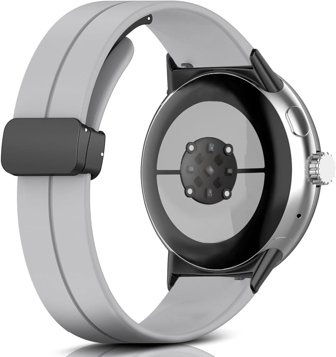 Zachte Siliconen Magnetische Sportband voor 45 mm Smartwatch - Verstelbaar en Waterbestendig