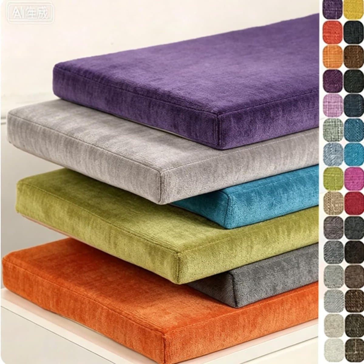 Bankkussen - Zitkussen - Comfortabel Zitten - Antislip Onderkant - 90x40cm - Violet Paars