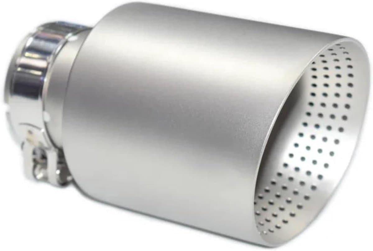 Uitlaatpijp Tip - Eindpijp Auto - Voertuig Decoratie - Mat Roestvrij Staal - 60-63mm - Zilverkleurig