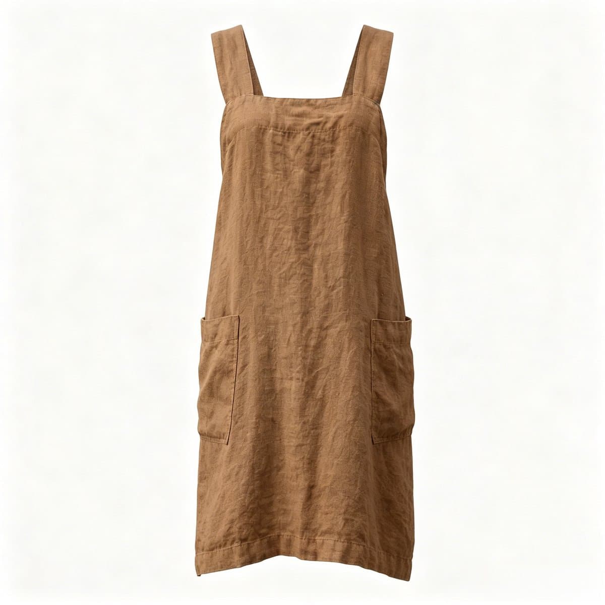 Kraftverdia Schort met Gekruiste Rug voor Vrouwen met Zakken Schort voor Werk Tuinieren Koken Schilderen Bakken - Unisex - Lengte:97.9 / Borst: 102 - XL - Khaki