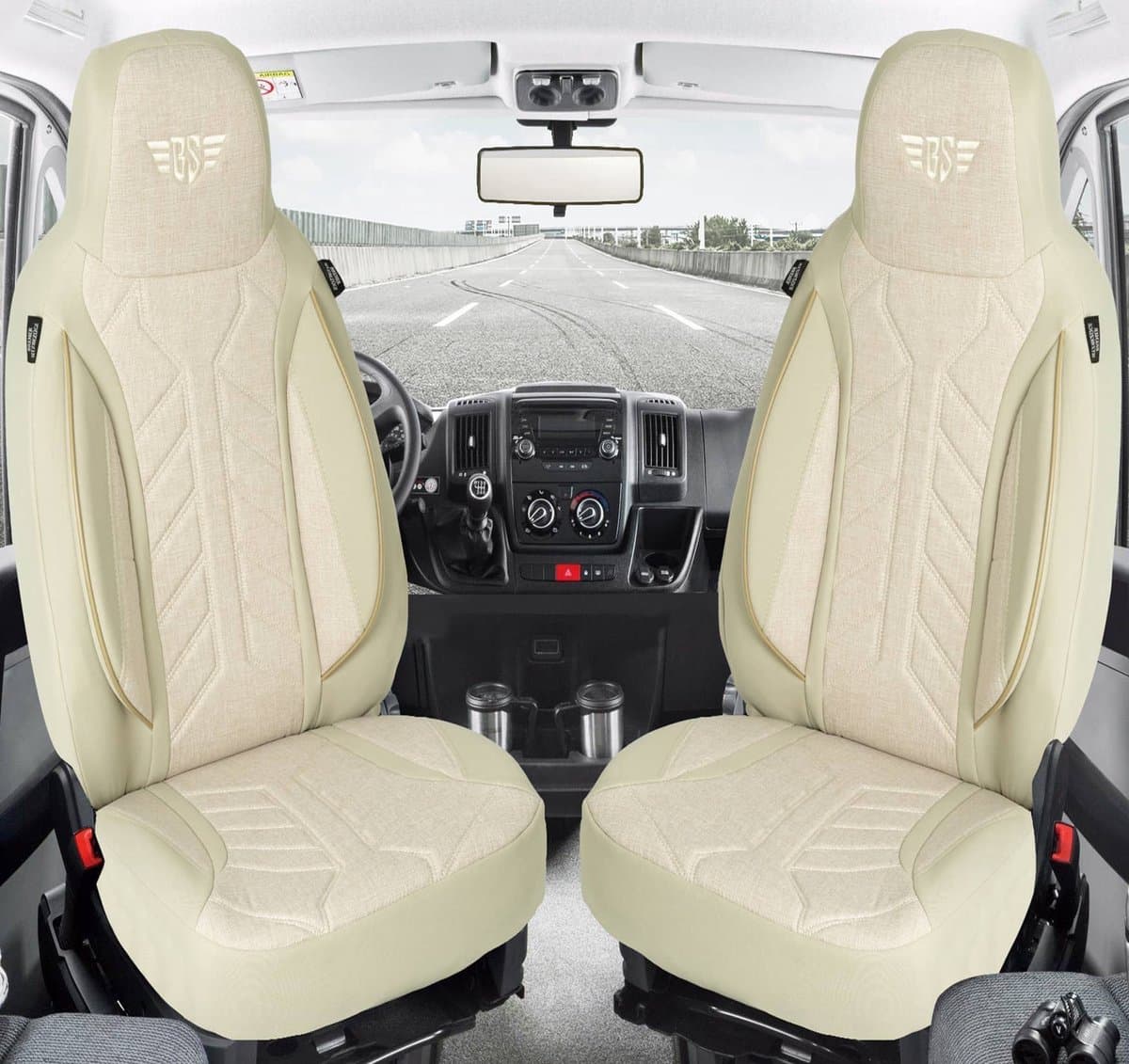 Autostoelhoezen voor Subaru XV BJ vanaf 2018 – Stoelhoezen voor bestuurder en passagier in Beige