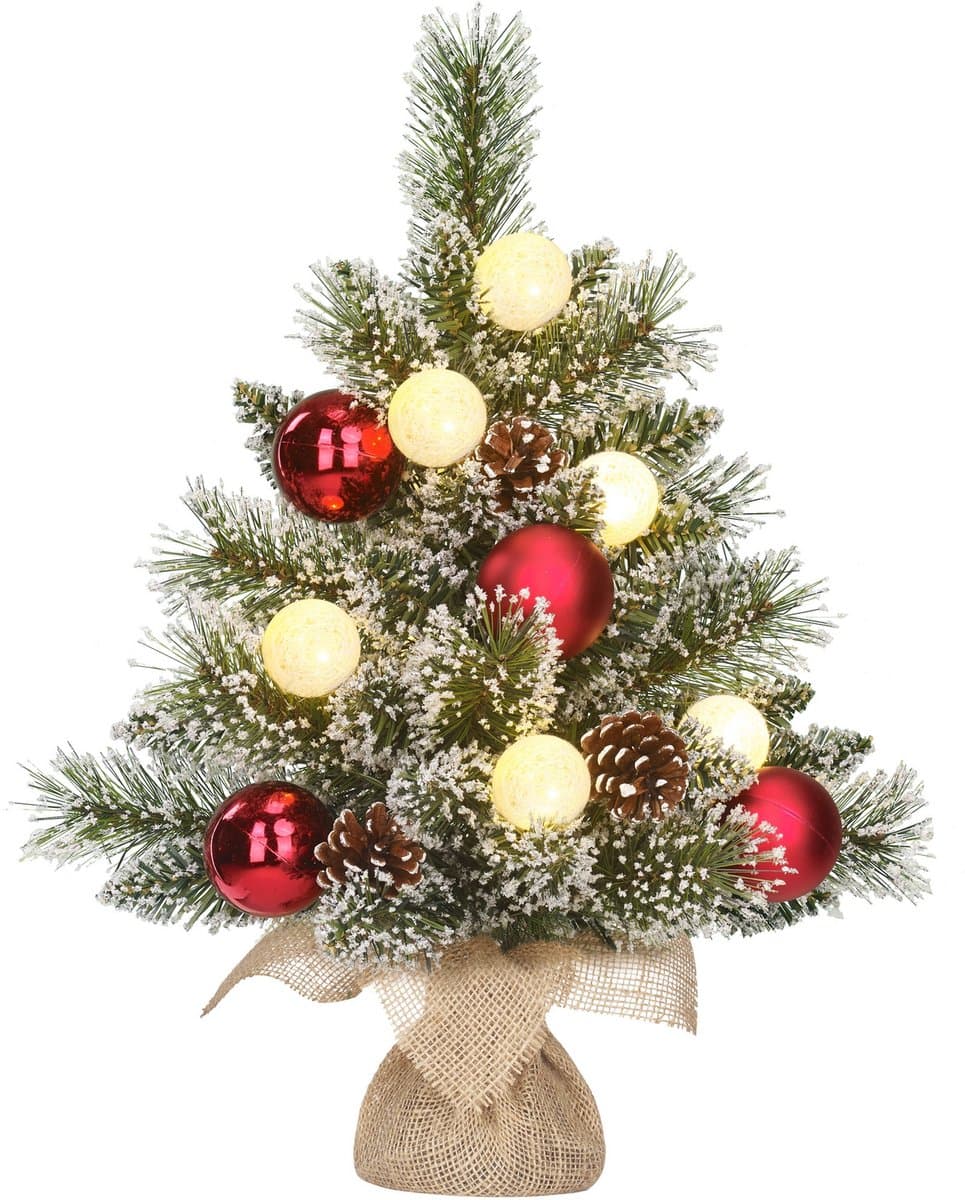 Black Box Kunstkerstboom Kaprun - 33x33x45 cm - Pvc/hardnaald - Besneeuwd,Groen