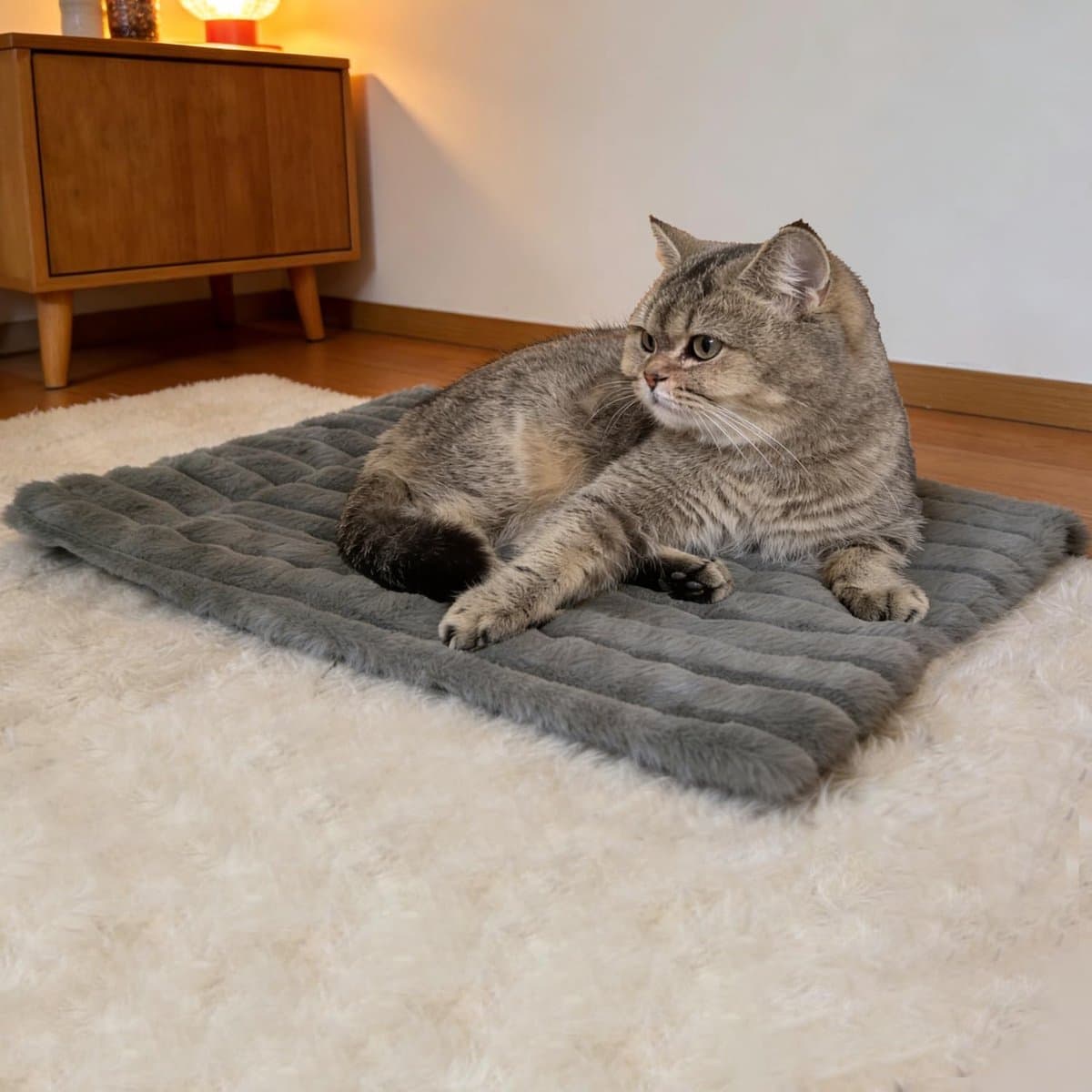 Zelfverwarmend hondenkussen, zelfverwarmende deken voor buiten, zelfverwarmende deken, zacht, zelfverwarmend, zelfverwarmende deken, voor katten en honden, grijs, 61 x 45 cm