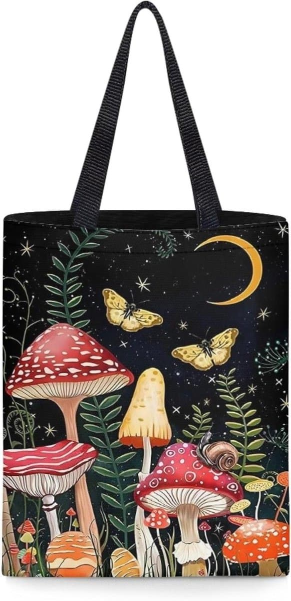Draagtas - Boodschappentas Schoudertas - Dagelijks Gebruik - Binnenvak - 34x42 cm - Multicolor