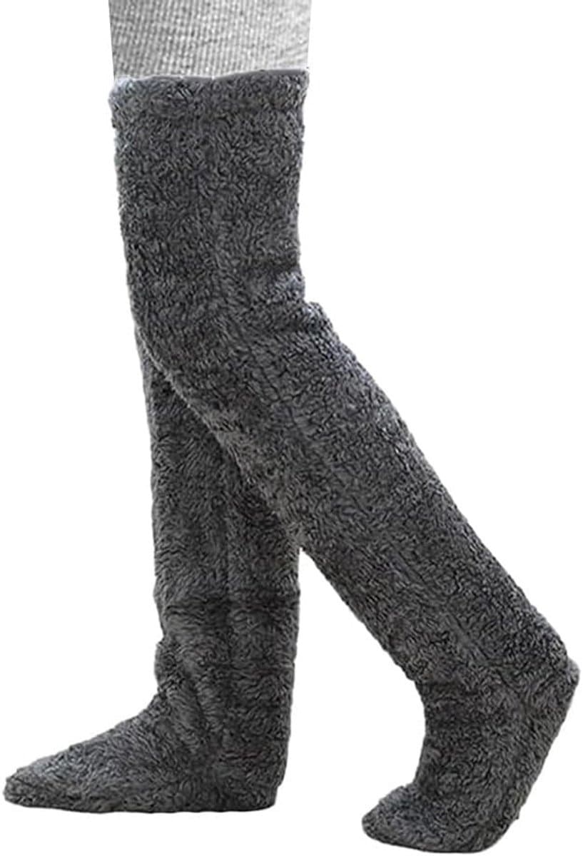 Zachte Overknee Slippersokken voor Dames - Fluffy Fleece Sokken voor Thuis, Warm en Comfortabel, Ideaal voor de Winter