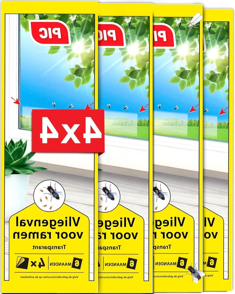 Vliegenvanger Raam - Plakstrips Vliegen - Ongedierte Vangen - Geurloos Niet-Toxisch - 16 Stuks - Transparant