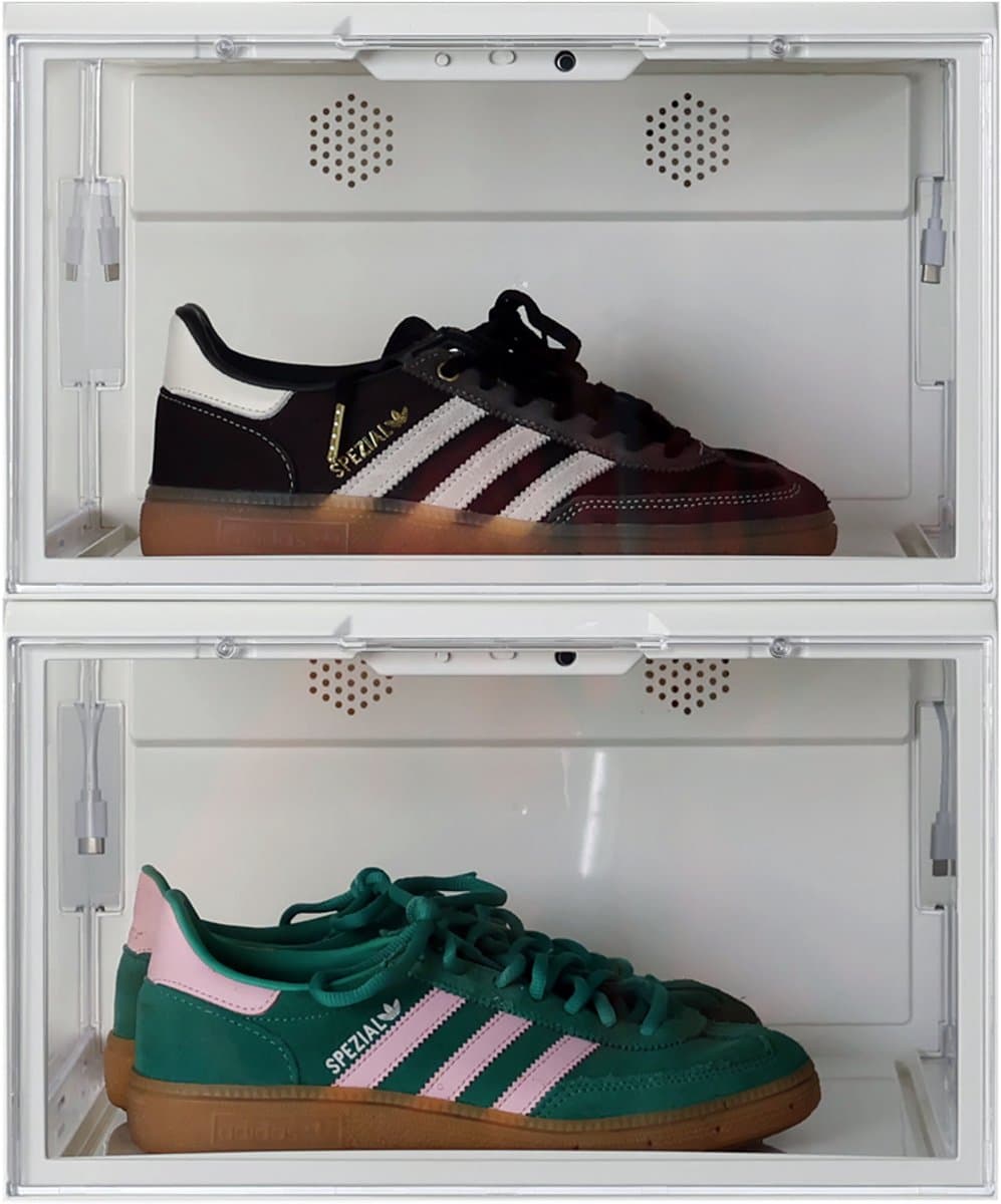 Sneakerstack® LED Sneakerbox Wit – 2 stuks - Stapelbare Schoenenbox – Past tot schoenmaat 48 – Premium Opbergbox