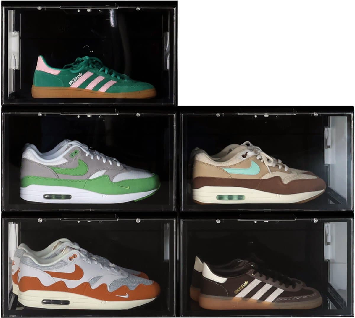 Sneakerstack® LED Sneakerbox Wit – 5 stuks - Stapelbare Schoenenbox – Past tot schoenmaat 48 – Premium Opbergbox