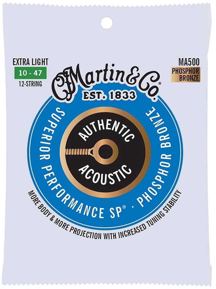 Martin MA500 Snaren voor 12-Snarige Akoestische Gitaar (10-47) Phosphor Bronze, Extra Light