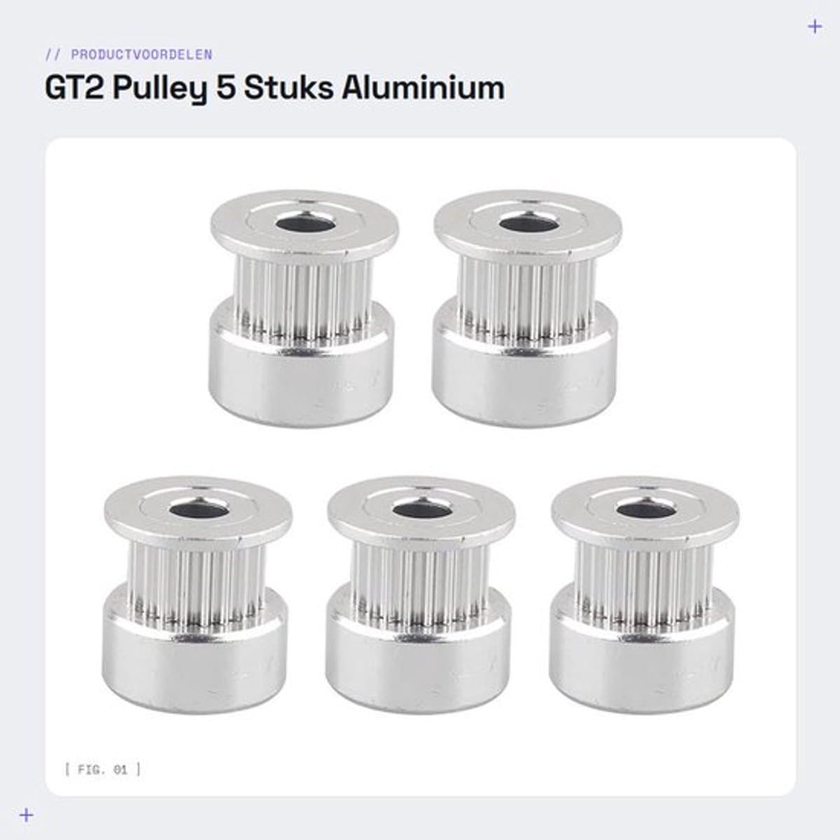 Timing Riem Katrol 20 Tanden - Aluminium - 6 mm Breedte - 5 Stuks - 3D Printer Accessoire - Eenvoudig te Installeren
