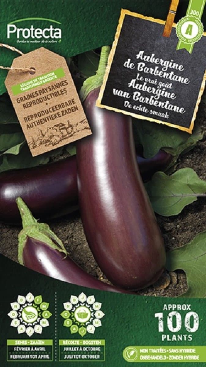 Protecta Groente zaden: Aubergine Paarse van Barbentane