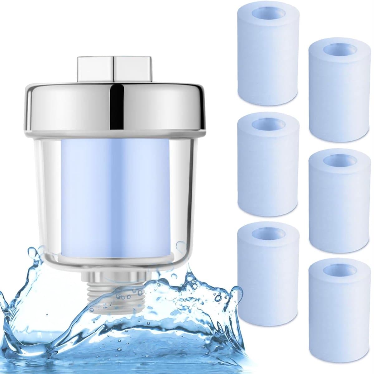 "QORA® Douche Filter - Waterfilter - Douchekop Filter - Zilver - ‎19cm x 15cm x 7cm