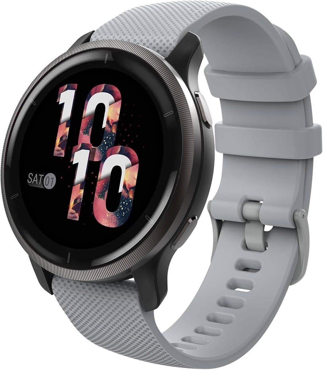 Zachte siliconen horlogeband voor Garmin Vivoactive 4S, Venu 4, Forerunner 265S en Vivomove 3S, 18 mm sportarmband en reservearmband