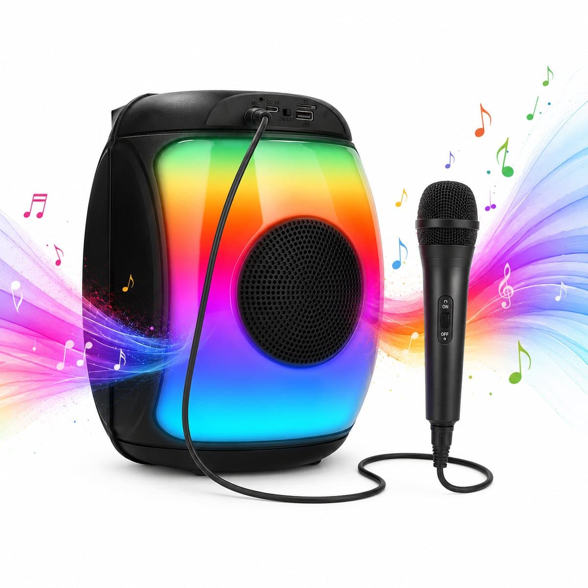 Soundlogic Bluetooth Speaker Draadloos - Partybox Met Microfoon - Party Speaker - USB-C - Zwart