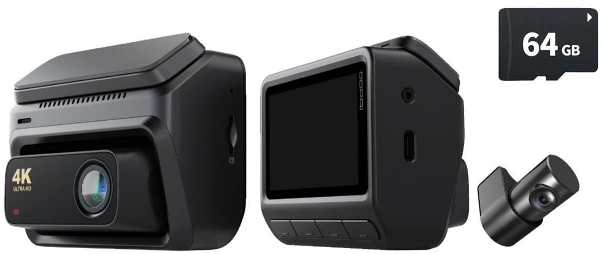 Dashcam Auto Camera Voor en Achter - 4K Beeld - 128GB SD Kaart - 3 Inch Beeldscherm - GPS - DDPAI Z60
